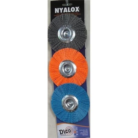 DICO Dico 7500039 Nyalox 4 in. Mandrel Mounted Radial Wheel Brush - Pack of 3 7500039